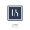 Lane sign icon. Trendy flat vector Lane sign icon on white background from traffic sign collection