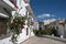 Lane with typical white spanish houses in Altea, Costa Blanca