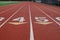 Lanes on athletic track