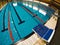 Lanes of a competition swimming pool