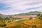 Langhe Barolo vineyards hills landscape, Piedmont, Italy.