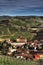 Langhe - View of the town of Barolo and its vineyards.