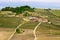 Langhe vineyards landscape near Barolo in springtime. Viticulture, Piedmont, Italy, Unesco heritage. Dolcetto, Barbaresco wine