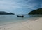 Langkawi beach with funny boat