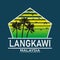 Langkawi malaysia Paradise Island Logo Template vector