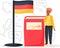 Language classes online german lessons. Foreign speech study at home via internet, distance classes