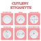 The language of the cutlery for eating. Dining Etiquette