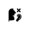 Language disabilities black glyph icon