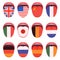 Language flag on human tongue, multilingual speak study