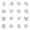 Language translate line icons set