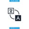 Language Translation Dictionary Icon Vector Logo Design Template