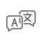 Language translation line vector simple icon