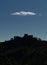 The Lanhoso Castle under a beautiful white cloud, Povoa de Lanhoso, Braga.