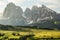 Lankoffel mountain range. View from Seiser Alm, Dolomites, Italy