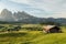 Lankoffel mountain range. View from Seiser Alm, Dolomites, Italy