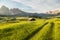 Lankoffel mountain range. View from Seiser Alm, Dolomites, Italy