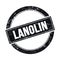 LANOLIN text on black grungy round stamp