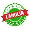 LANOLIN text on red green ribbon stamp