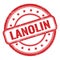 LANOLIN text on red grungy vintage round stamp