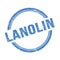 LANOLIN text written on blue grungy round stamp