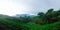 Lanscape of Costarrican Mountains by the morning. Breathtaking scene of a rainforest.