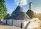 Lanscape of a farm composed of ancient restored trulli