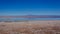 Lanscape of of the lagoon. Taken during with some flamingos at the background at Chaxa lagoon at flamingos national park at Los