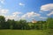 Lanscape nature with church on the hill