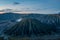 Lanscape view of gunung batok at bromo tengger semeru national park taken from love hill sunrise point