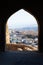 Lanscape view look from gate of ancient Gori fortress ,Georgia, Caucasus, Europe
