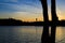 Lansingburgh NY sunset overlooking Waterford, and bridge