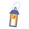 Lantern with burning candle, vintage candle lamp, isolated vector illustrations, doodle icon