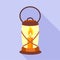 Lantern candle icon, flat style