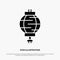 Lantern, China, Chinese, Decoration Solid Black Glyph Icon