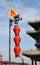 Lantern and Flag on Xian City Wall and Buildings