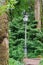 Lantern in the forest. Landscape of park of Pena, Sintra, Portugal