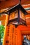 Lantern in Fushimi Inari Taisha shrine, Kyoto, Japan