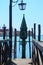 Lantern in Gondolas Port in Venice
