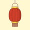 Lantern icon, Chinese or Japanese red lantern