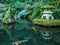 A Lantern and Koi in the Portland Japanese Garden