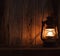Lantern lamp light dark wooden wall table