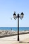 Lantern at mediterranean beach promenade