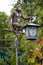 Lantern monkey statue in the park.