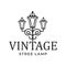 Lantern Post Vintage Street Light Classic Restaurant Logo Design Vector Vintage Street Light Logo Vector Symbol Design