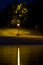 Lantern by the river at night, view from Ada island, Belgrade