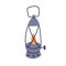 Lantern with warm light, flame inside. Lamp from metal and glass, candlelight, candle fire burning. Hanging decoration