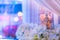 lanterns with candle in wedding stage decoration .