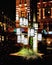 Lanterns illuminated with light at Riga Christmas Market in evening