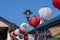 Lanterns in Japanese Village Plaza Mall, Los Angeles, USA