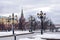 Lanterns near the Kremlin wall, Moscow in winter